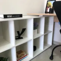 Escrivaninha 1400 Conjugada com Balcão com Nichos Nero - Foto 2