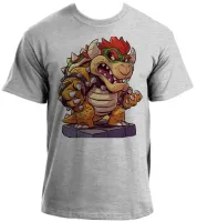 Baby look blusa feminina ou Camiseta Bowser Mario bros vilão dinossauro - Foto 2