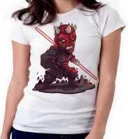 Baby look blusa feminina ou Camiseta Darth Maul vilão vader star wars - Foto 3