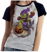 Baby look blusa feminina ou Camiseta Duende verde homem aranha vilão - Foto 3