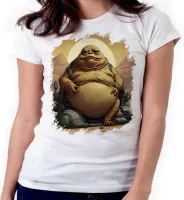 Baby look blusa feminina ou Camiseta Jabba hutt vilão star wars - Foto 3