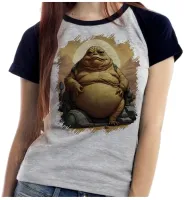 Baby look blusa feminina ou Camiseta Jabba hutt vilão star wars - Foto 4