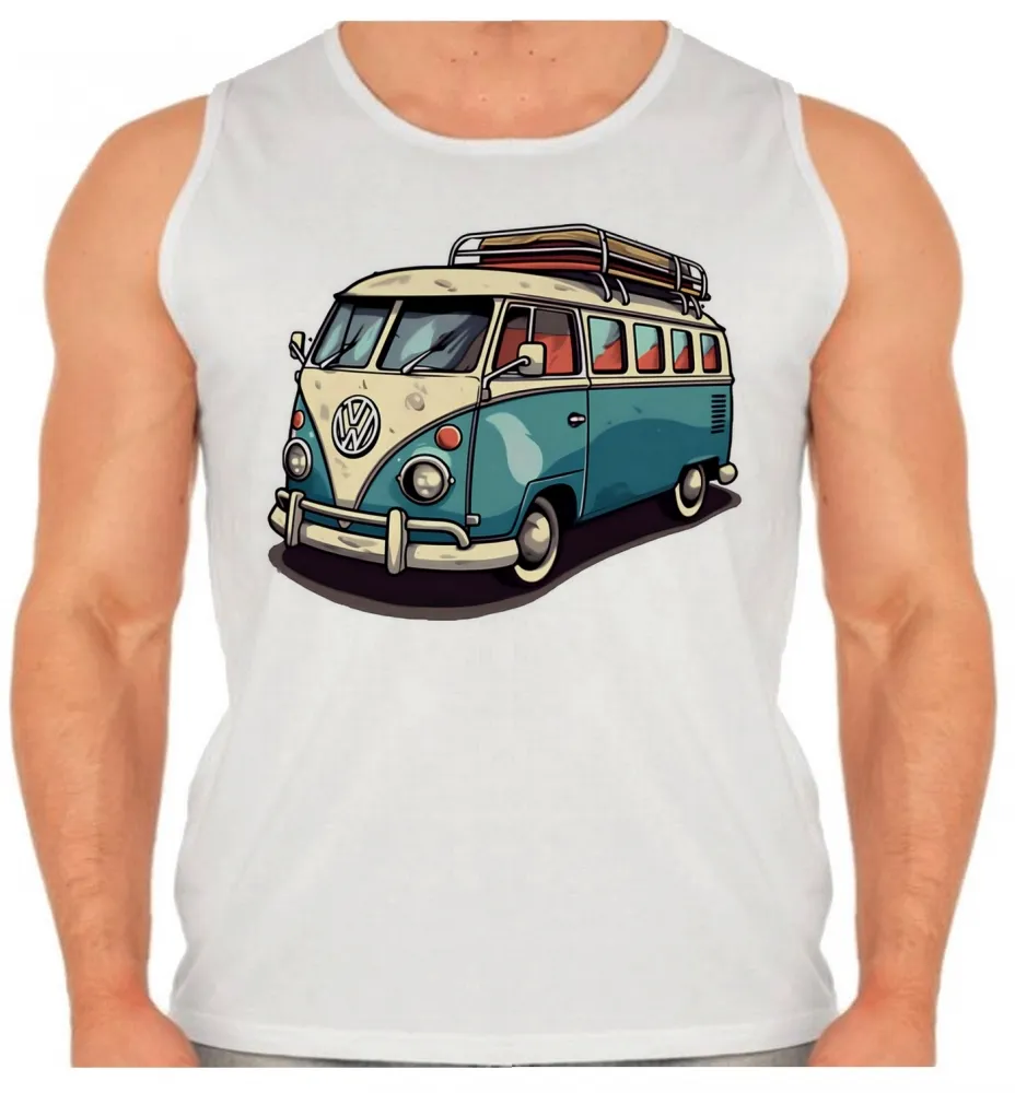 Camiseta Regata adulto ou infantil Kombi carro antigo classico