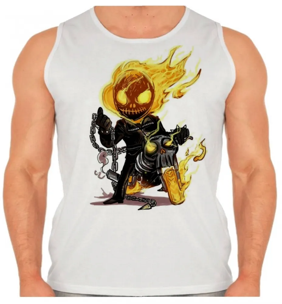 Camiseta Regata adulto ou infantil Motoqueiro fantasma moto bike Imagem