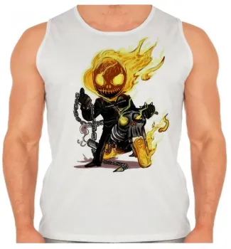 Camiseta Regata adulto ou infantil Motoqueiro fantasma moto bike