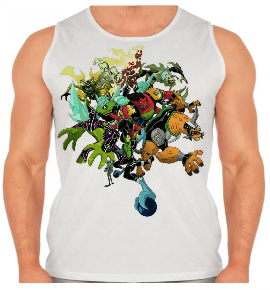 Camiseta Regata adulto ou infantil Ben 10 personagens monstros Imagem