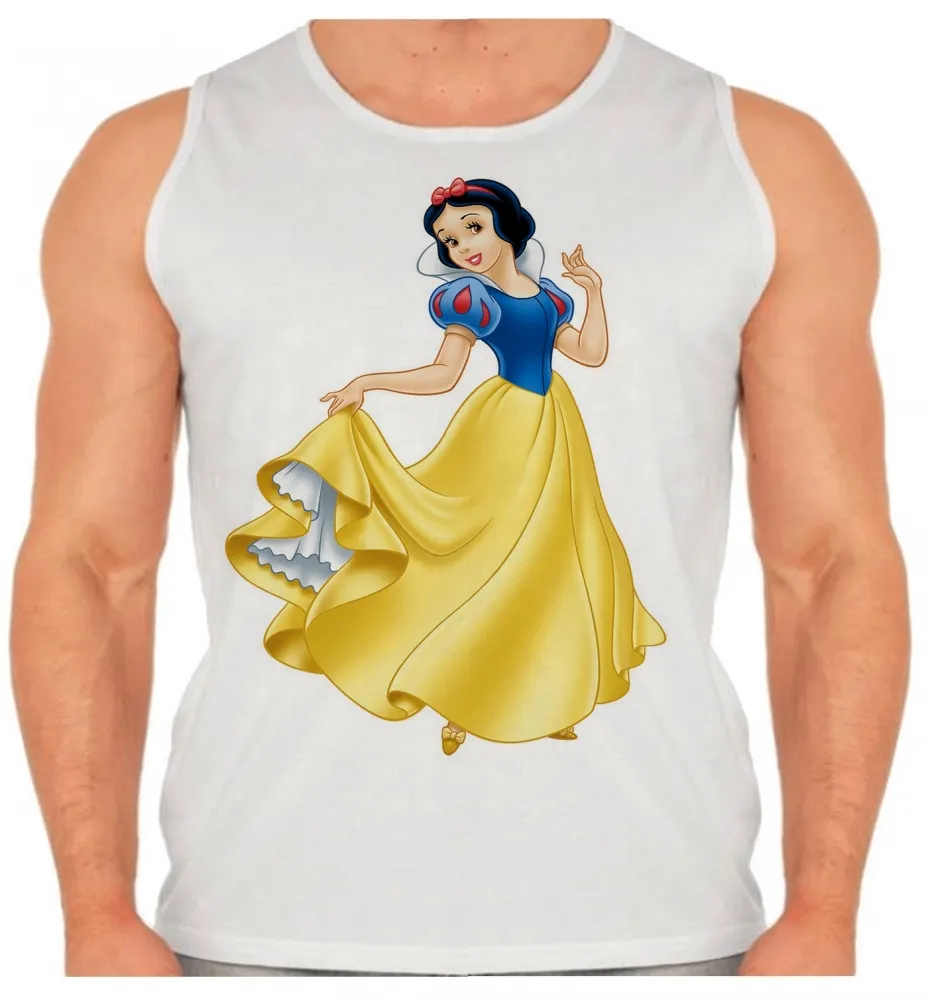 Camiseta Regata adulto ou infantil Branca de neve princesa da maça