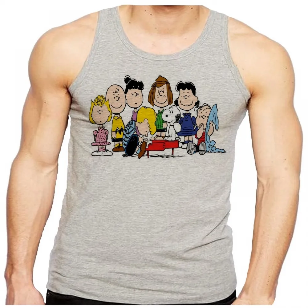 Camiseta Regata adulto ou infantil Charlie brow snoopy turma Imagem