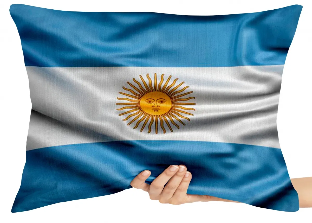 Almofada Gigante para sofá puff sala bandeira Argentina america do sul Imagem