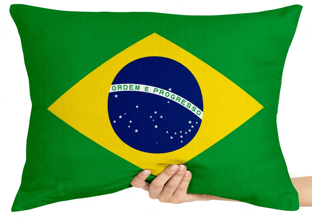 Almofada Gigante para sofá puff sala bandeira brasil brasileiro Imagem