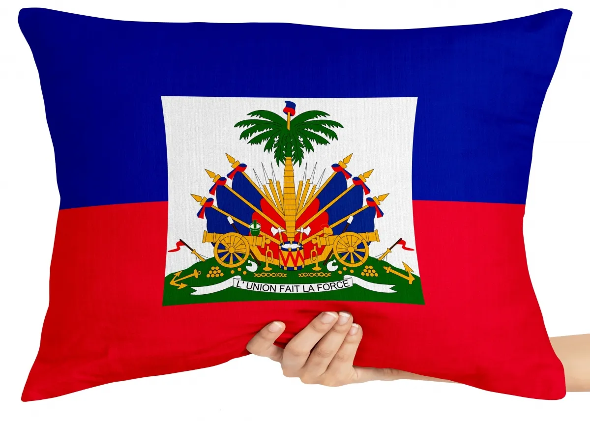 Almofada Gigante para sofá puff sala bandeira haiti ilha caribe Imagem