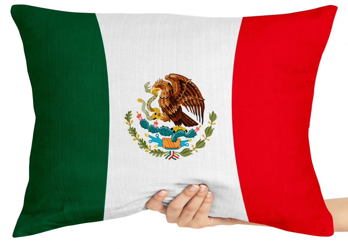 Almofada Gigante para sofá puff sala bandeira Mexico mexicano