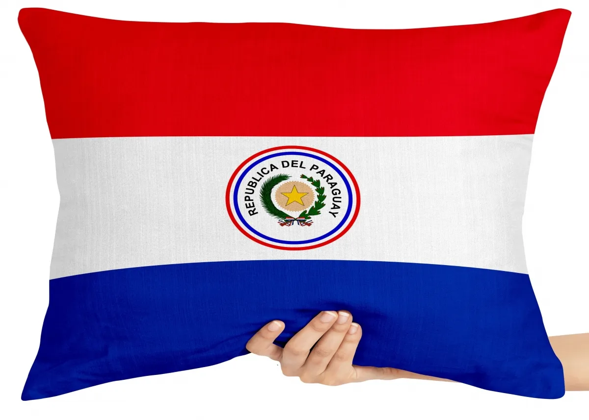Almofada Gigante para sofá puff sala bandeira Paraguai america