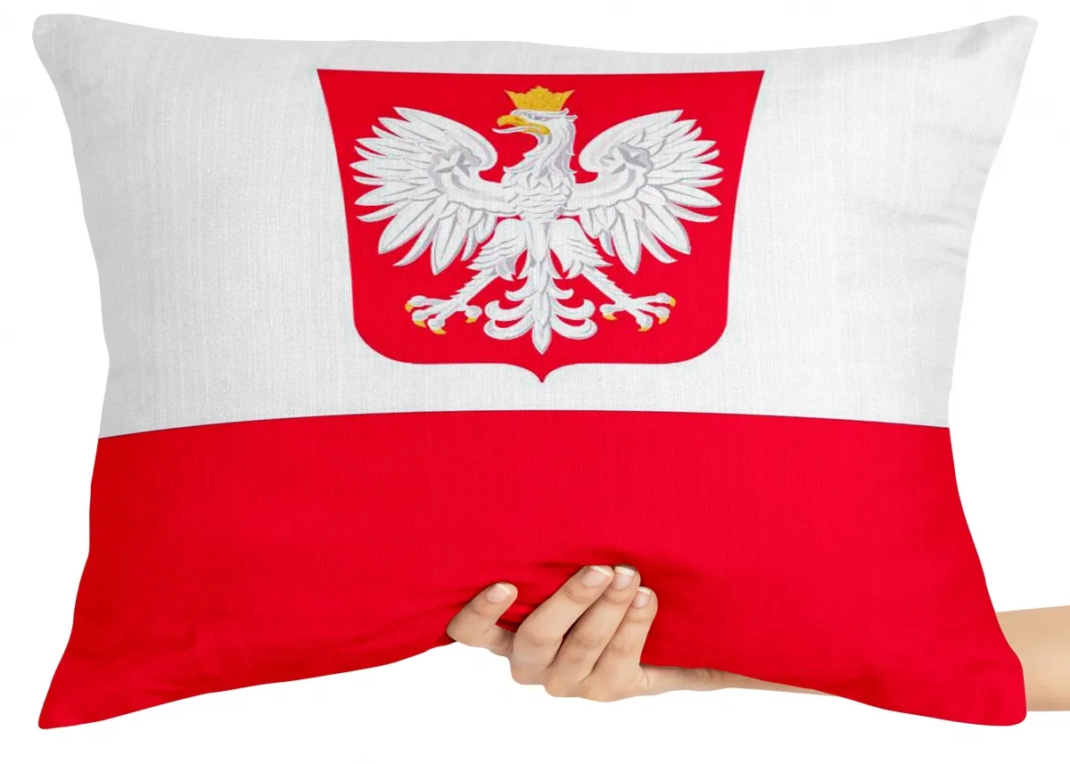 Almofada Gigante para sofá puff sala bandeira Polônia Imagem