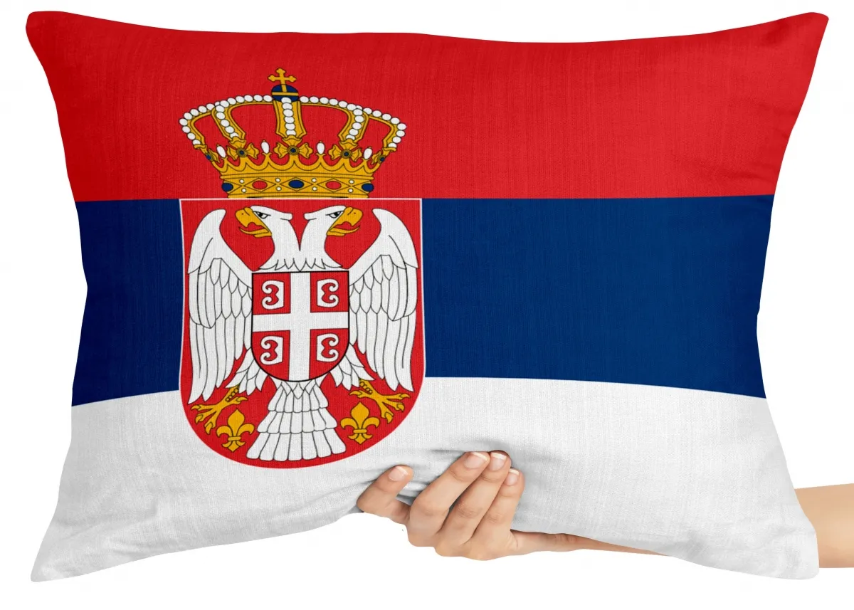 Almofada Gigante para sofá puff sala bandeira SÉRVIA País nos Balcãs Imagem