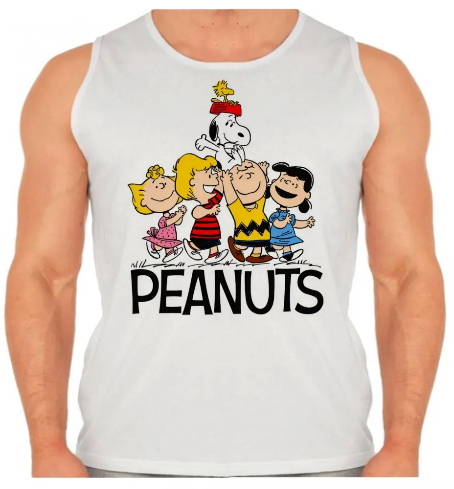 Camiseta Regata adulto ou infantil charlie brown snoopy e turma