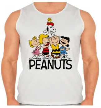 Camiseta Regata adulto ou infantil charlie brown snoopy e turma