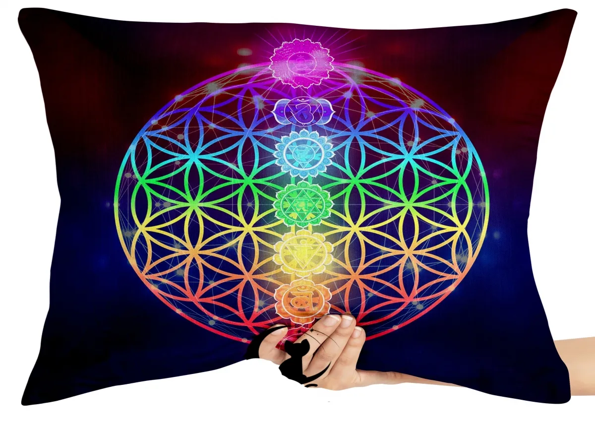Almofada Gigante para sofá puff sala Chakras geometria sagrada