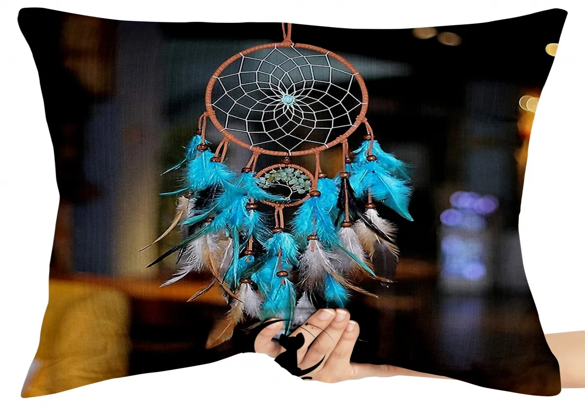 Almofada Gigante para sofá puff sala Filtro dos sonhos azul Imagem