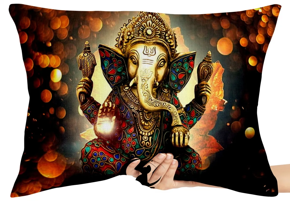Almofada Gigante para sofá puff sala Ganesha pedras Elefante