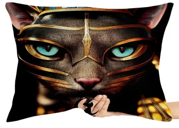 Almofada Gigante para sofá puff sala Gato egípcio Cleópatra