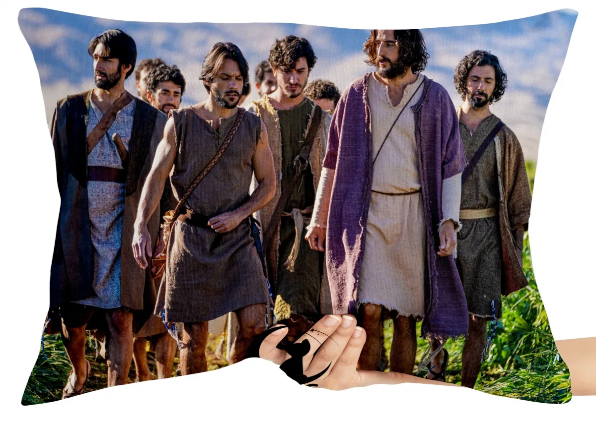 Almofada Gigante para sofá puff sala Jesus Cristo discípulos Imagem