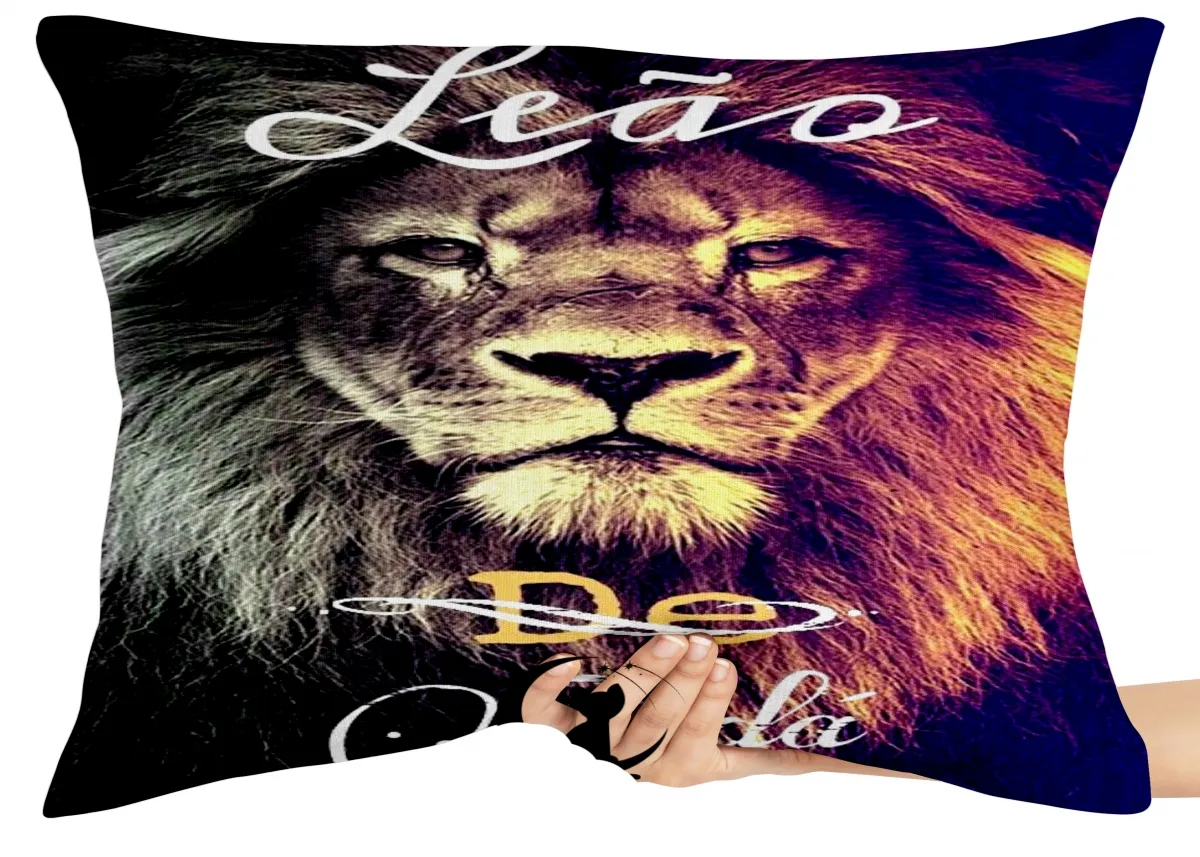Almofada Gigante para sofá puff sala Leão de Judá Jesus Imagem