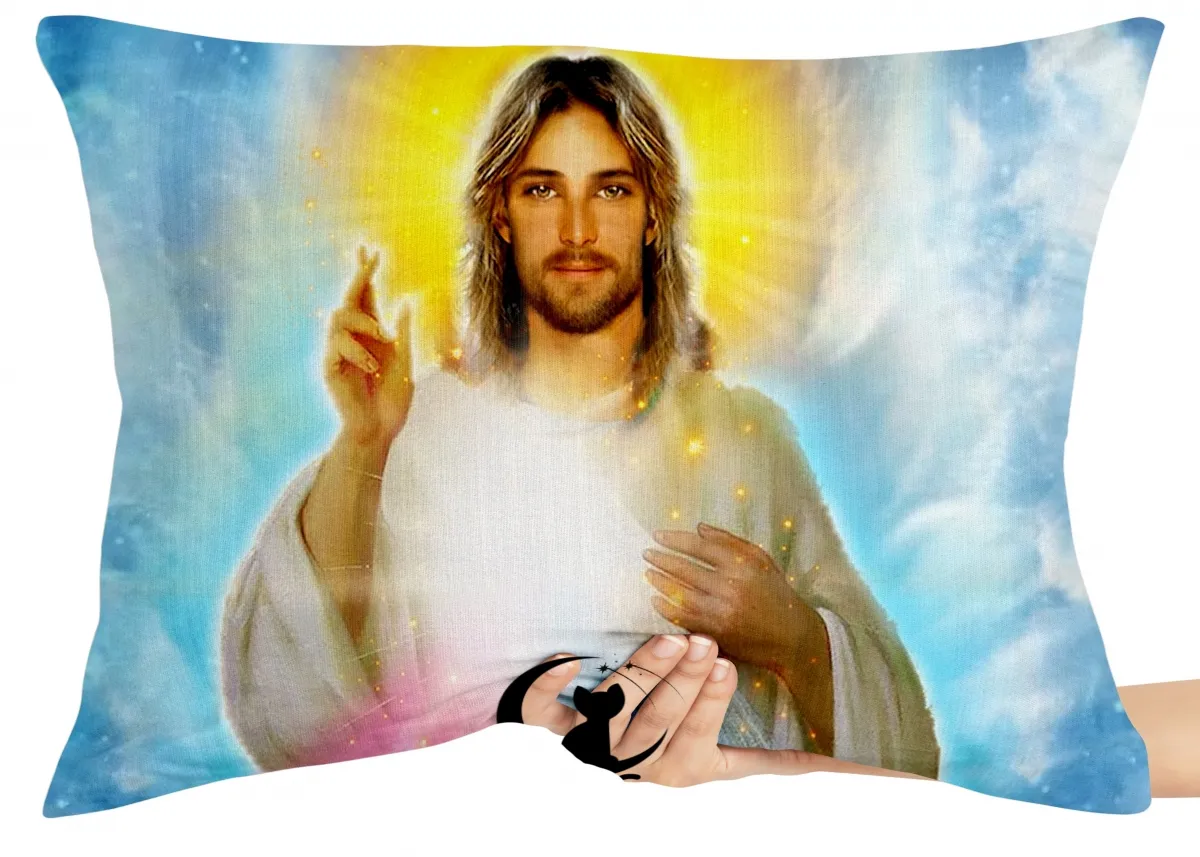 Almofada Gigante para sofá puff sala Sananda Jesus Cristo Imagem