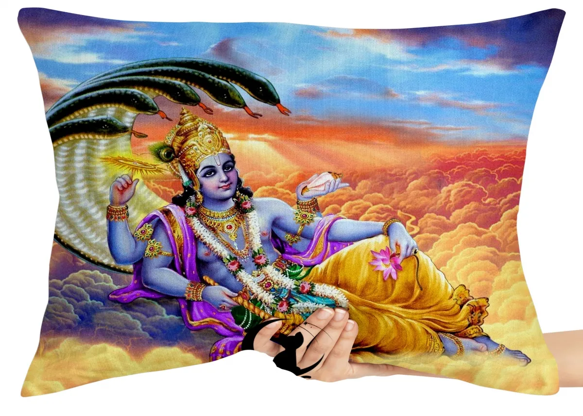 Almofada Gigante para sofá puff sala Vishnu serpentes Sesha Ananta Imagem