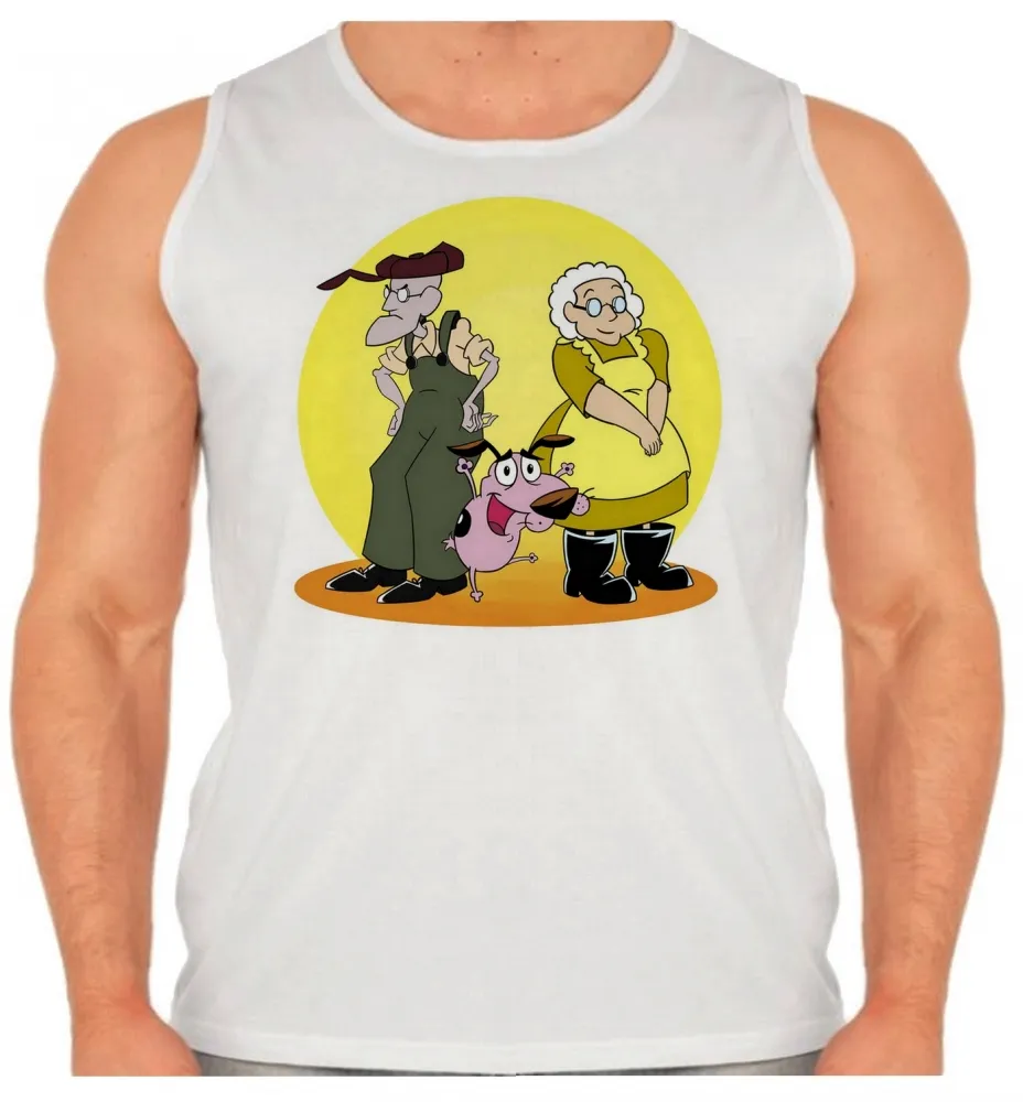 Camiseta Regata adulto ou infantil Coragem cão covarde donos