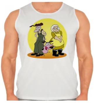 Camiseta Regata adulto ou infantil Coragem cão covarde donos