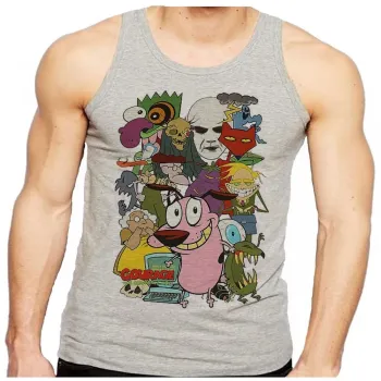 Camiseta Regata adulto ou infantil Coragem cão covarde Vilão