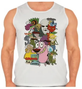 Camiseta Regata adulto ou infantil Coragem cão covarde Vilão - Foto 2