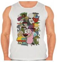 Camiseta Regata adulto ou infantil Coragem cão covarde Vilão - Foto 2