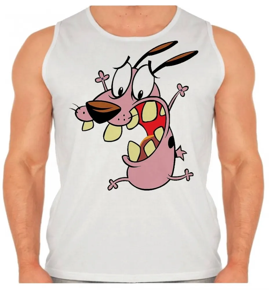 Camiseta Regata adulto ou infantil Coragem o cão covarde desenho