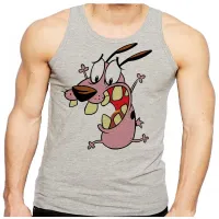 Camiseta Regata adulto ou infantil Coragem o cão covarde desenho - Foto 2