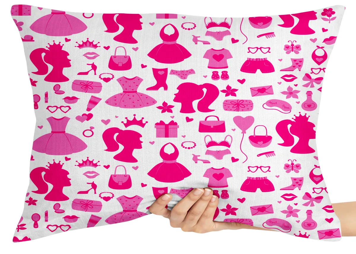 Almofada Gigante para sofá puff sala Barbie Rosa