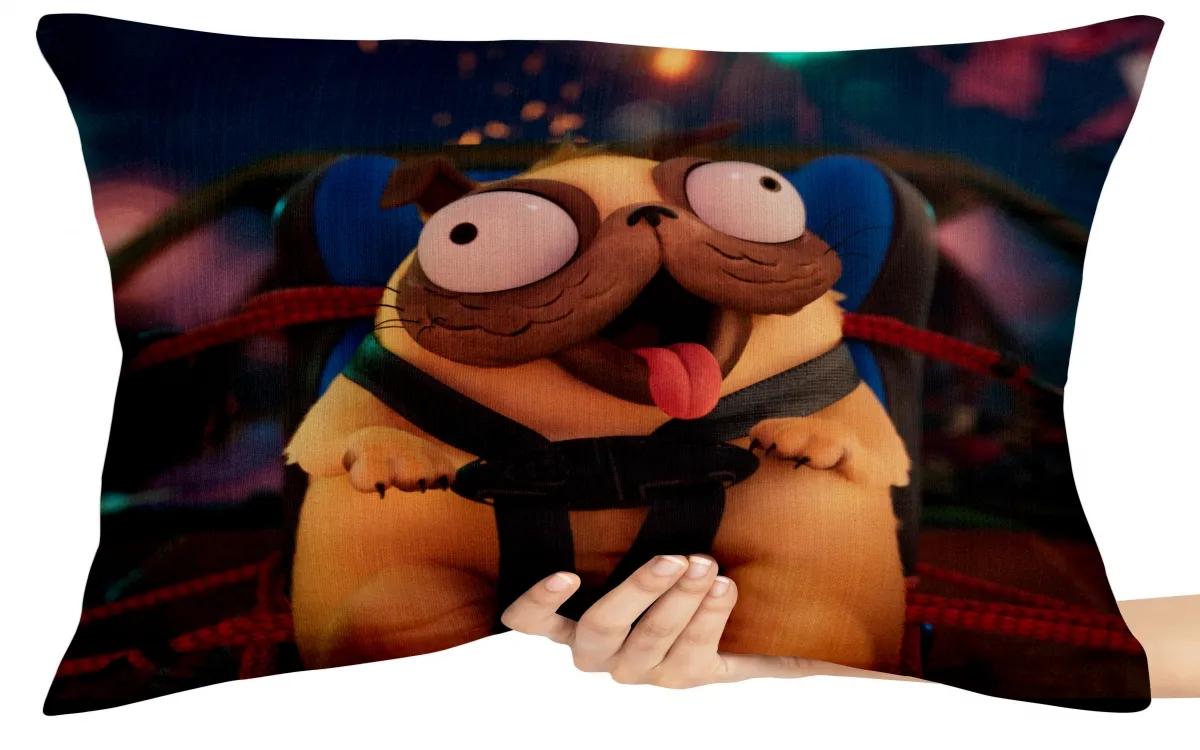 Almofada Gigante para sofá puff sala Família Mitchell  cão porco Imagem