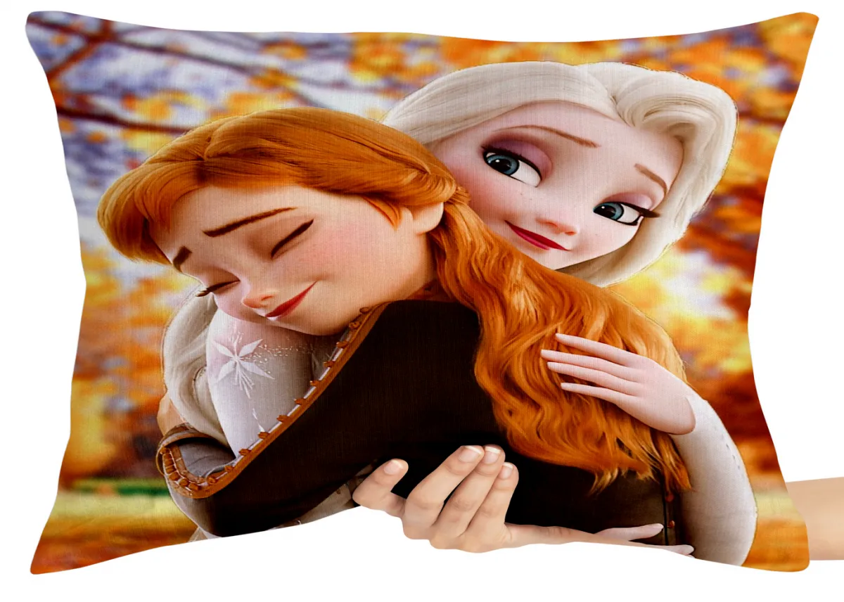 Almofada Gigante para sofá puff sala Frozen Elza e Anna outono abraço Imagem