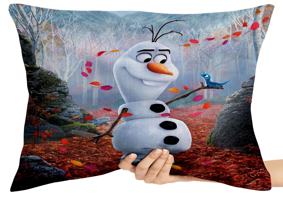 Almofada Gigante para sofá puff sala Frozen Olaf folhas Imagem
