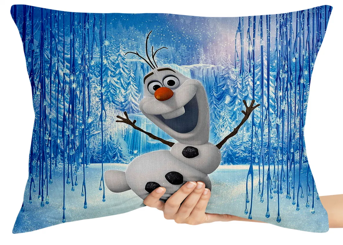 Almofada Gigante para sofá puff sala Frozen Olaf neve Imagem