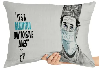 Almofada Gigante para sofá puff sala Greys Anatomy beautiful day save