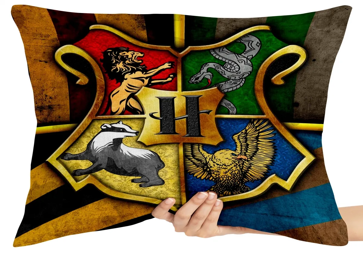 Almofada Gigante para sofá puff sala harry potter hogwarts casas house Imagem
