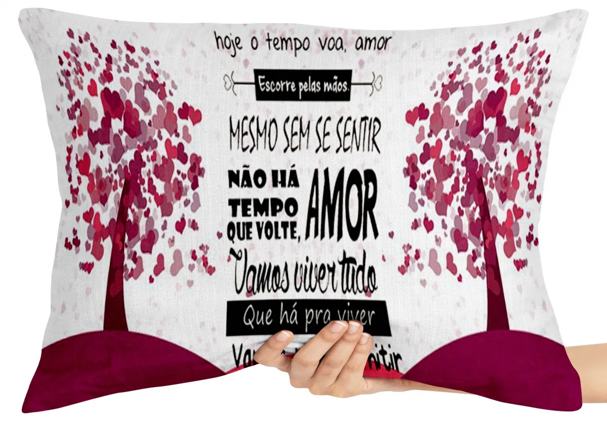 Almofada Gigante para sofá puff sala Árvore o tempo voa amor musica Imagem