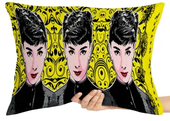 Almofada Gigante para sofá puff sala Audrey Hepburn atriz eua