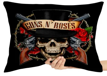 Almofada Gigante para sofá puff sala Axl Rose Guns In Roses Armas Rosas Banda