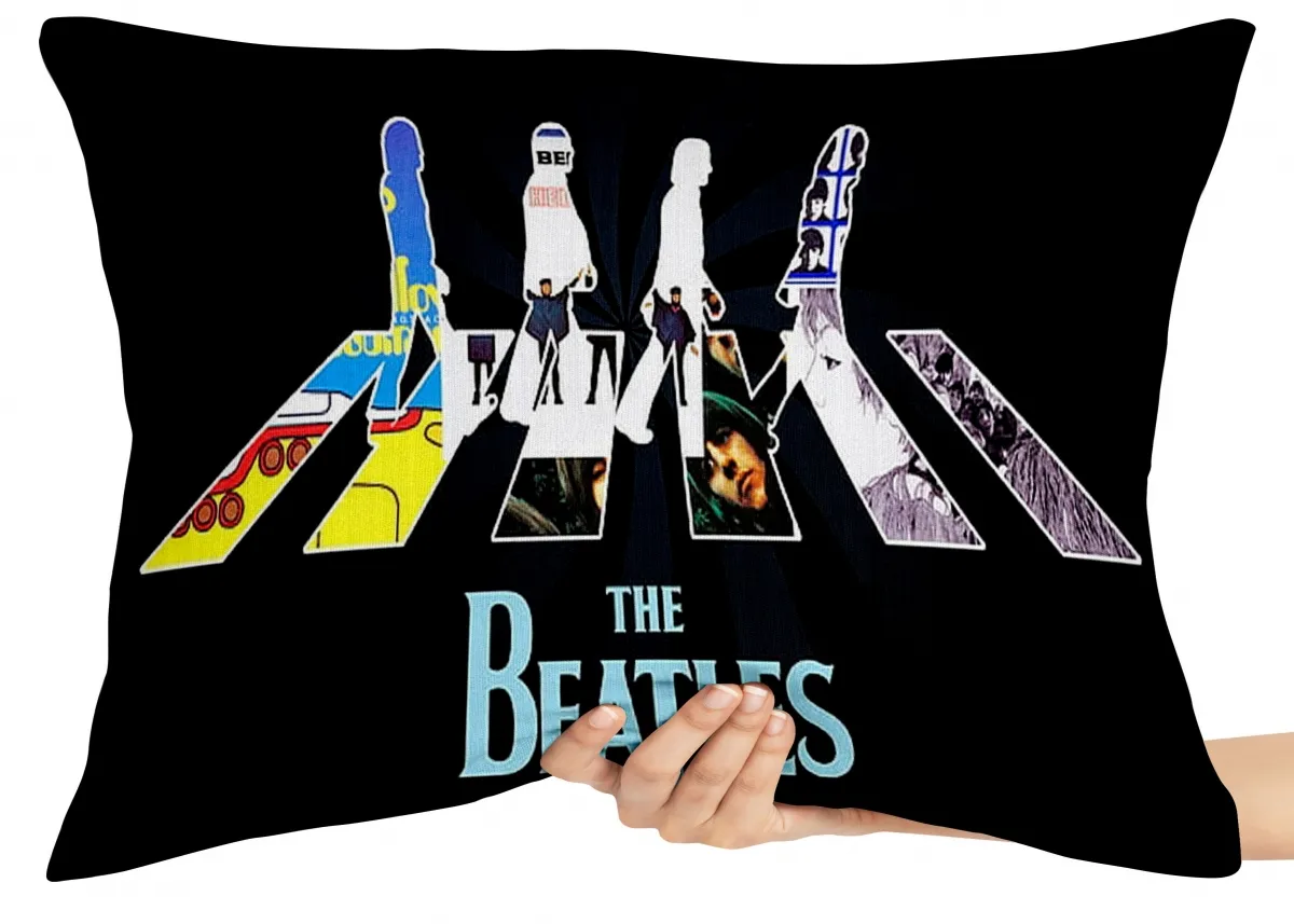 Almofada Gigante para sofá puff sala Banda Rock The Beatles rua Imagem