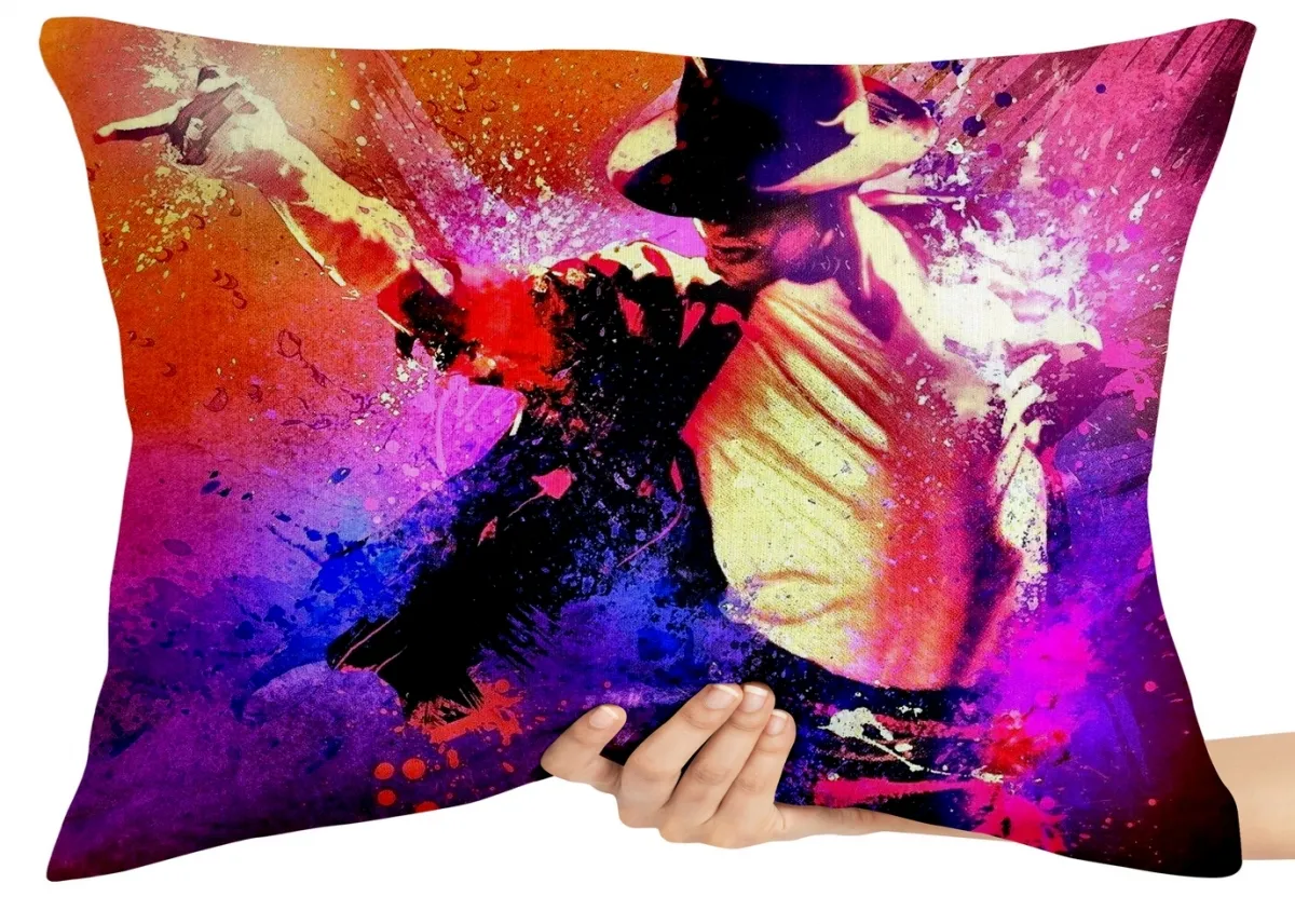 Almofada Gigante para sofá puff sala Michael Jackson colorido Imagem