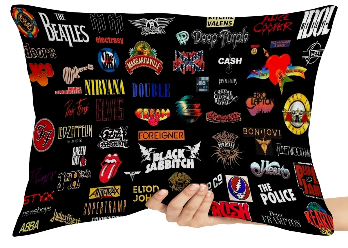 Almofada Gigante para sofá puff sala Rock In Roll Bandas Famosas Musica