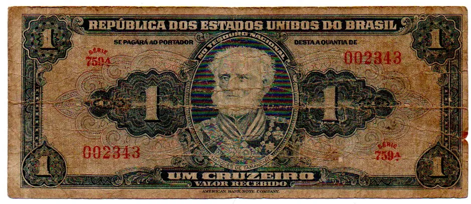 C009 - 1 Cruzeiro - 1° Estampa - Série 759 - Autografada / Assinada a Mão - Marquês de Tamandaré - Data: 1944 - R Imagem